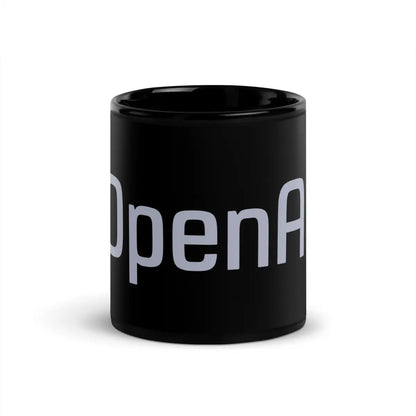 Original 2015-2017 OpenAI Logo Black Glossy Mug - 11 oz