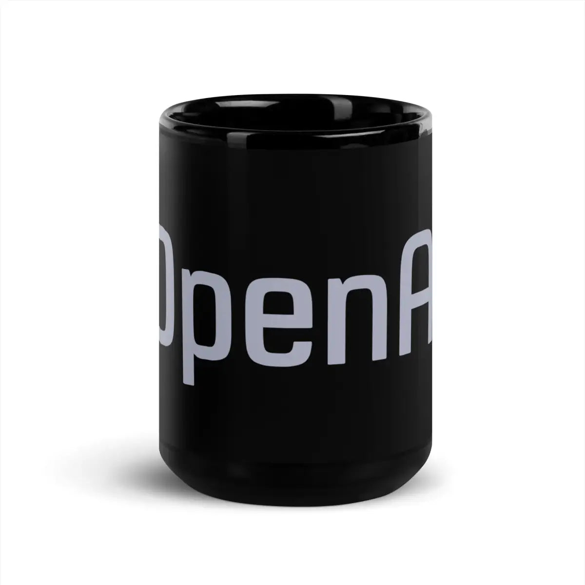 Original 2015-2017 OpenAI Logo Black Glossy Mug - 15 oz