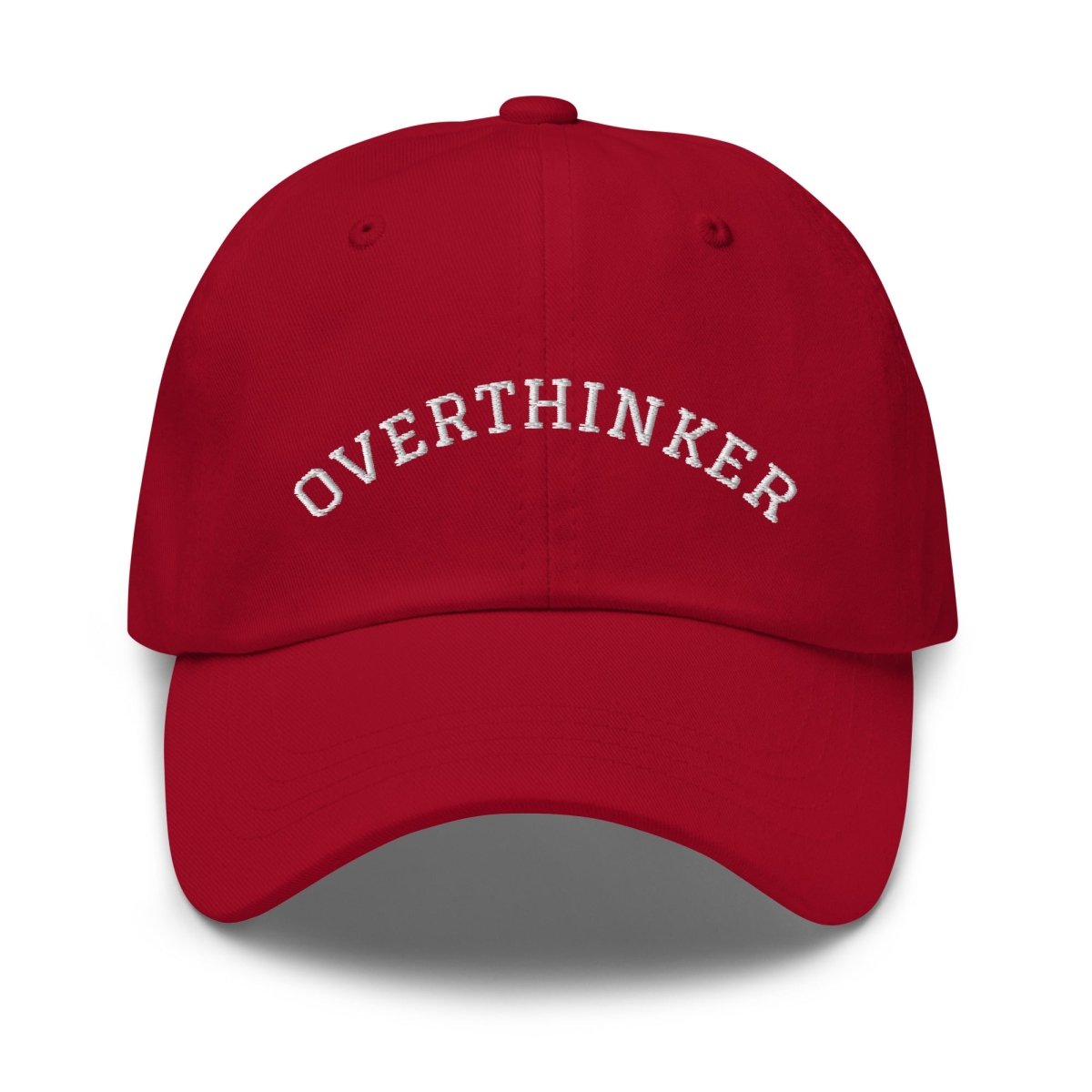 OVERTHINKER Embroidered Cap - Cranberry - AI Store