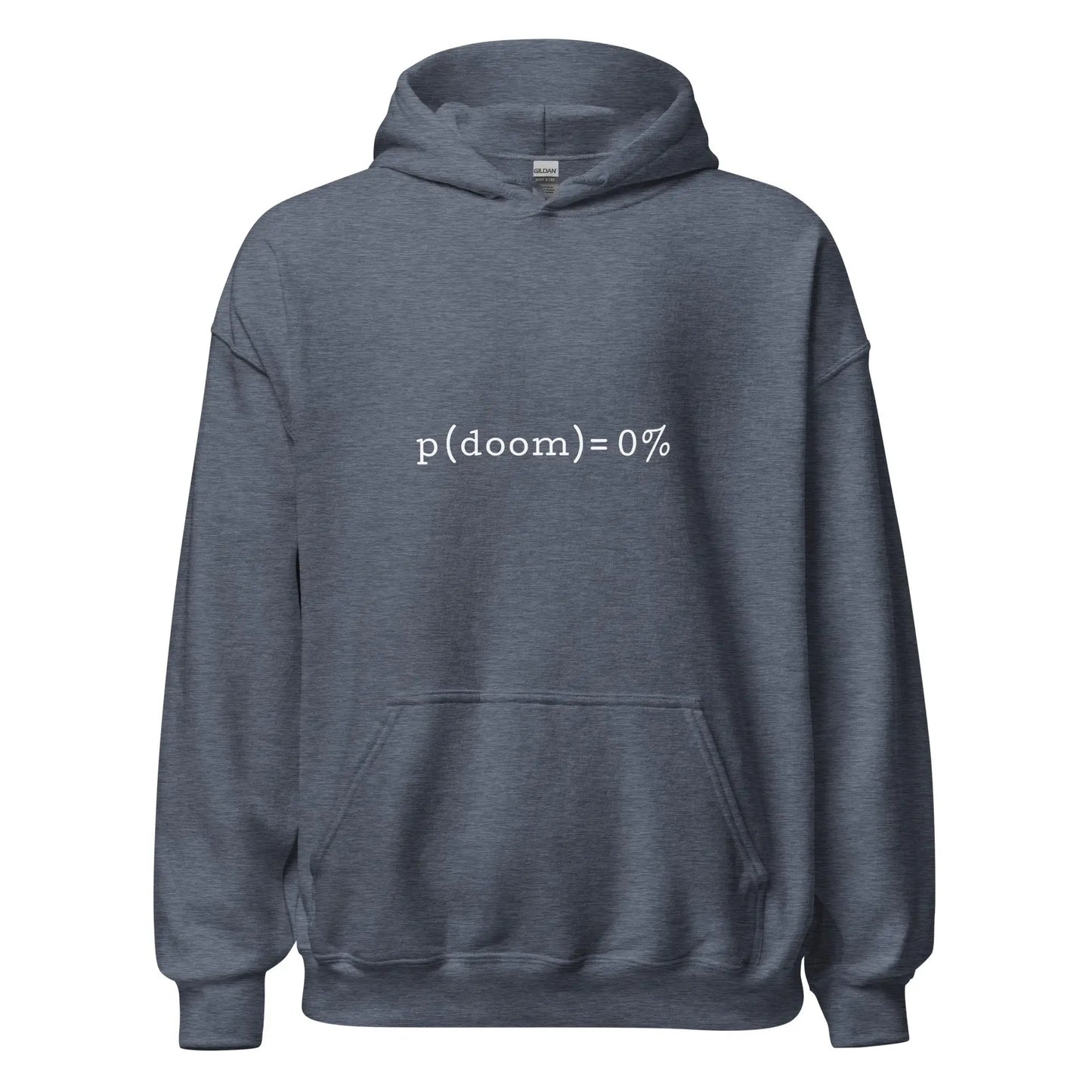 p(doom) = 0% Hoodie (unisex) - Heather Sport Dark Navy / M