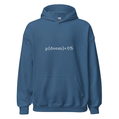 p(doom) = 0% Hoodie (unisex) - Indigo Blue / M