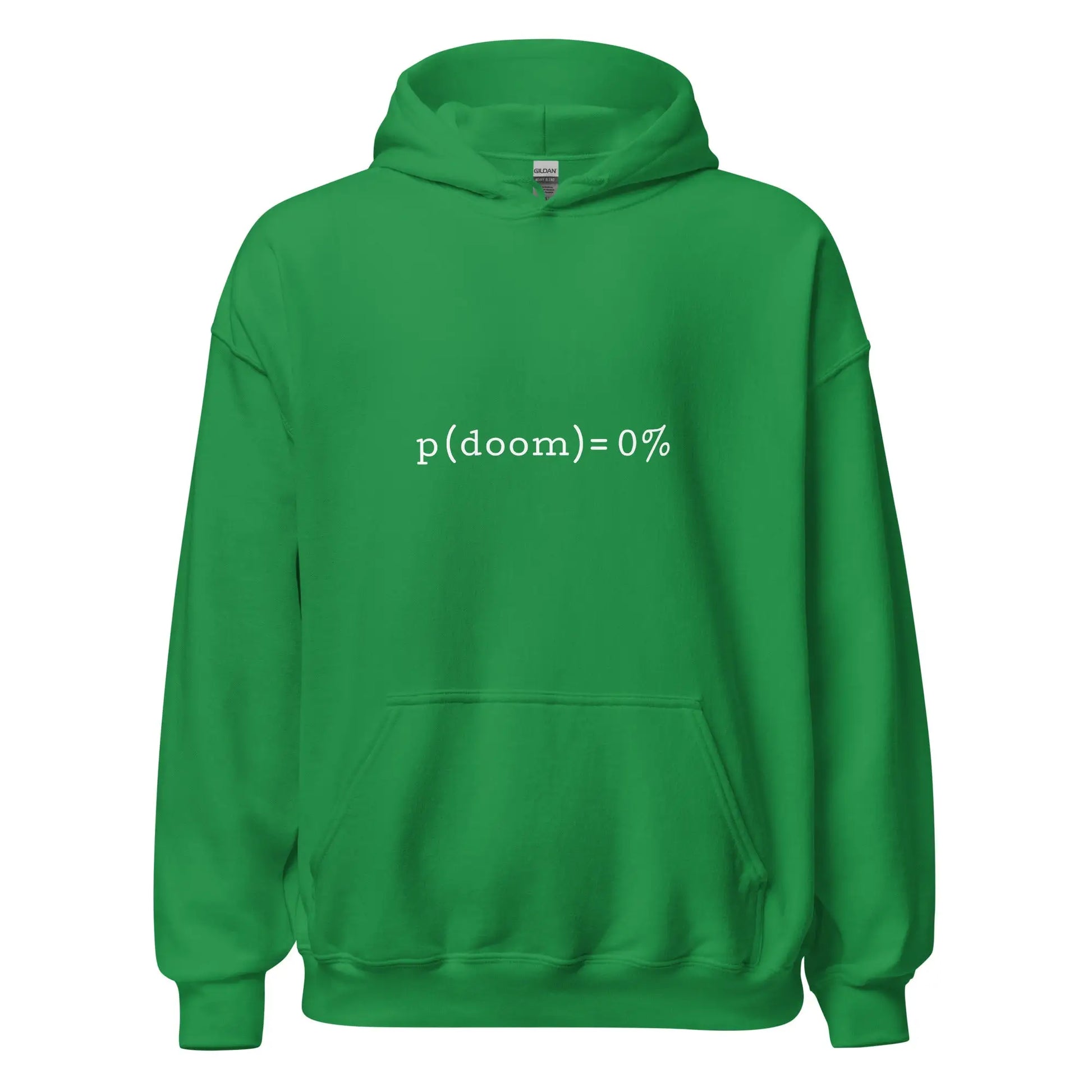 p(doom) = 0% Hoodie (unisex) - Irish Green / M