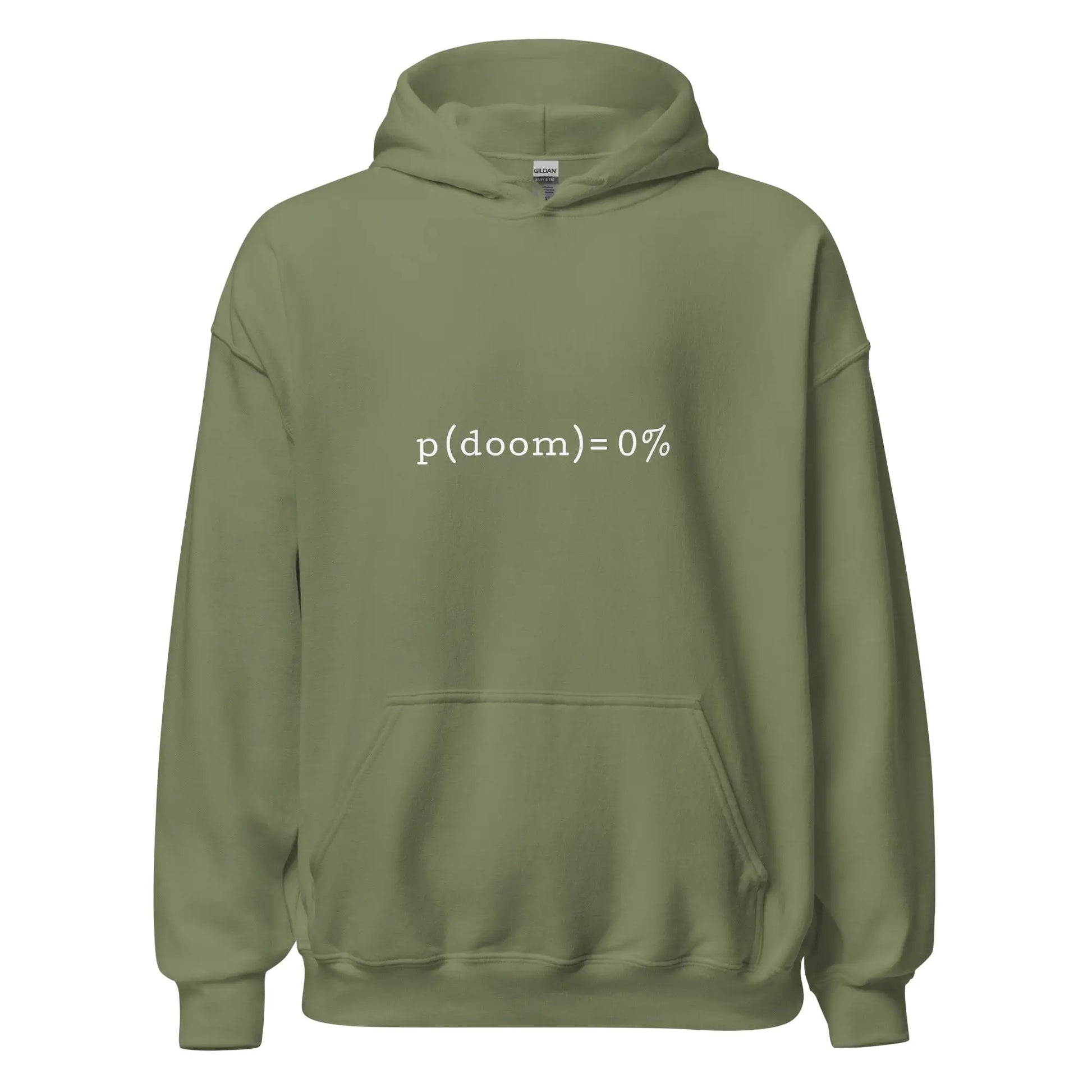 p(doom) = 0% Hoodie (unisex) - Military Green / M