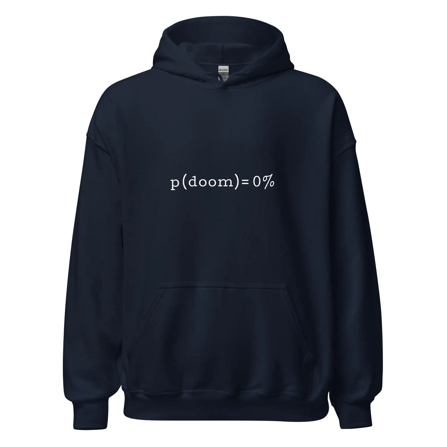 p(doom) = 0% Hoodie (unisex) - Navy / M