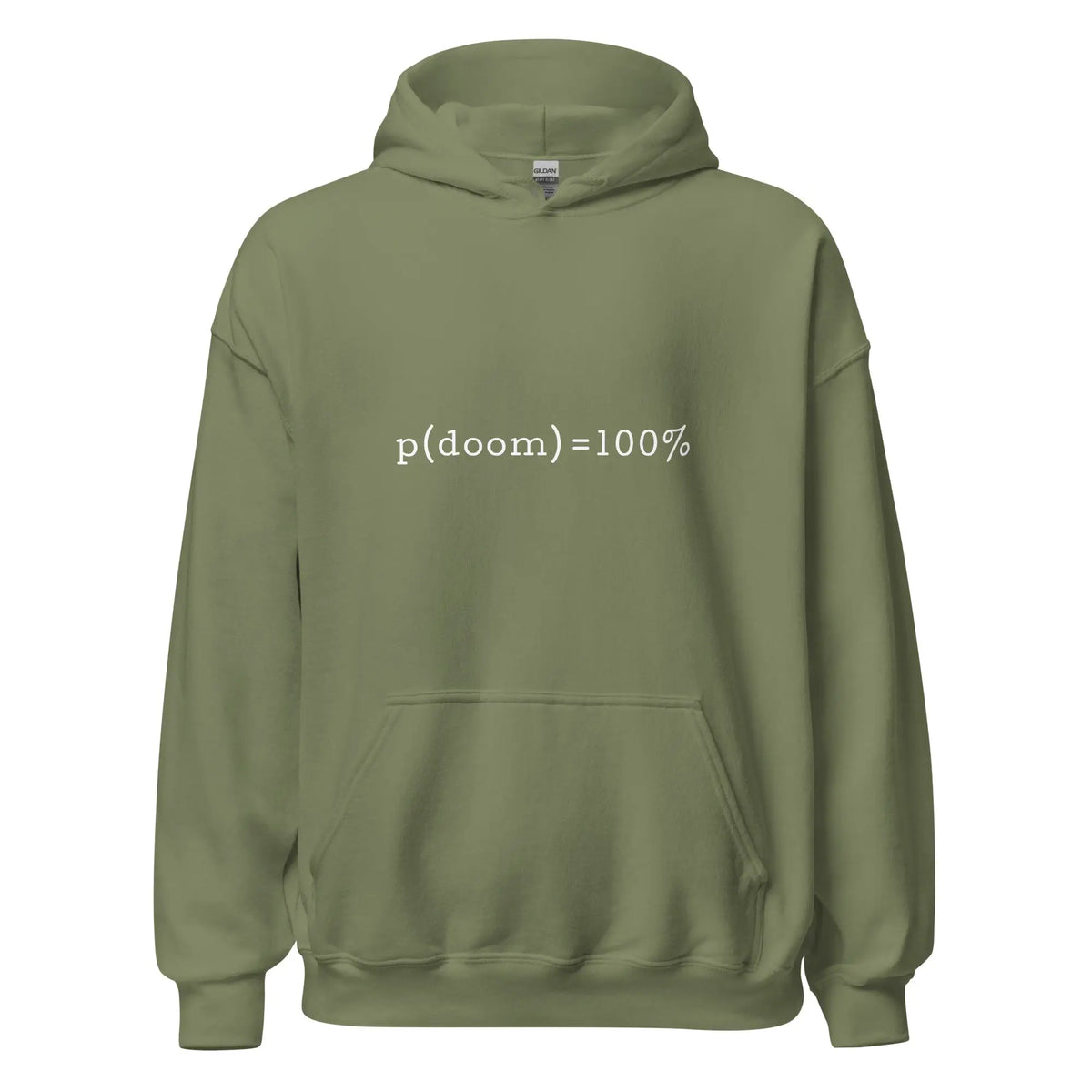 p(doom) = 100% Hoodie (unisex) - Military Green / M