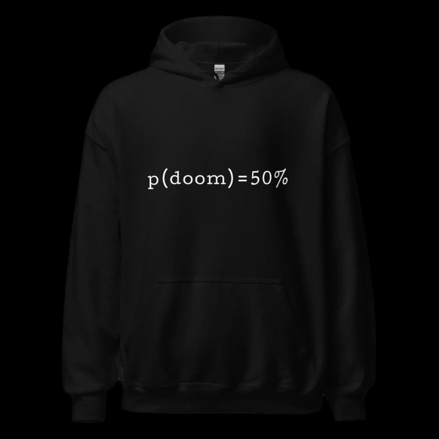 p(doom) = 50% Hoodie (unisex)