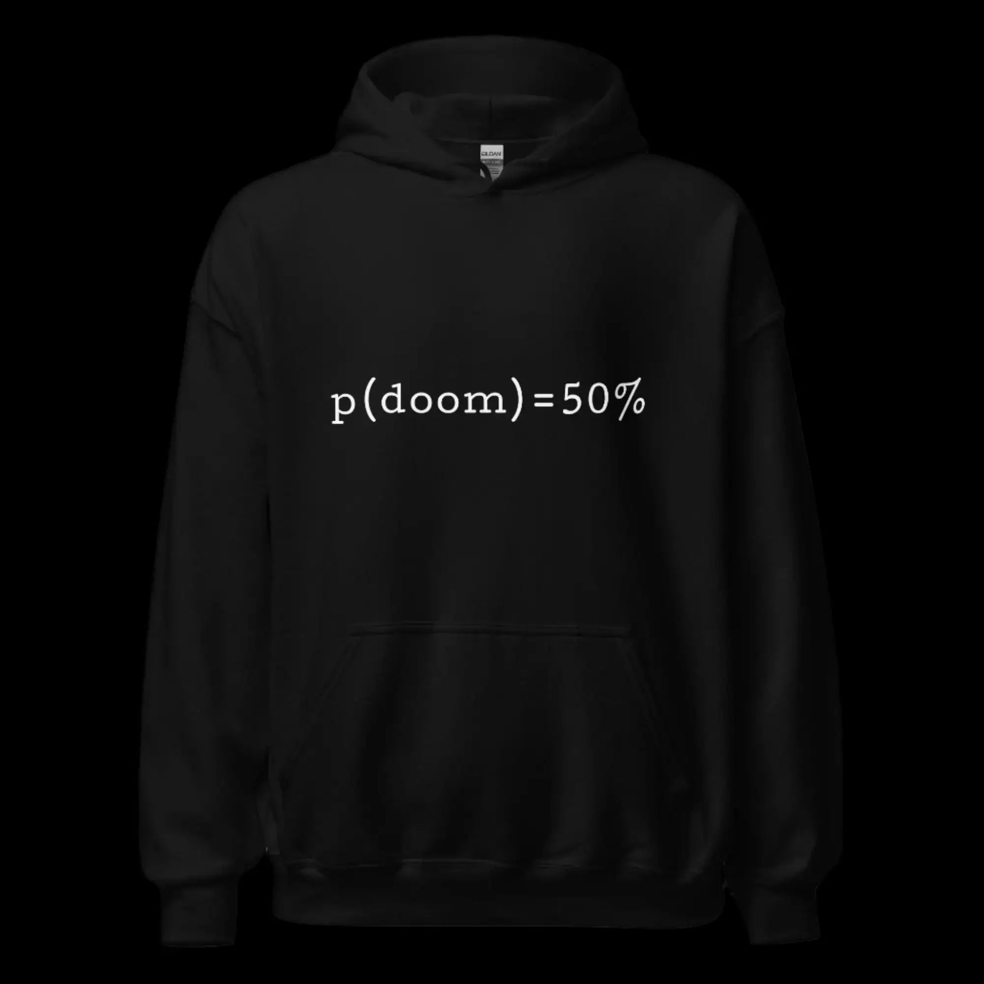 p(doom) = 50% Hoodie (unisex)