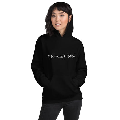 p(doom) = 50% Hoodie (unisex)