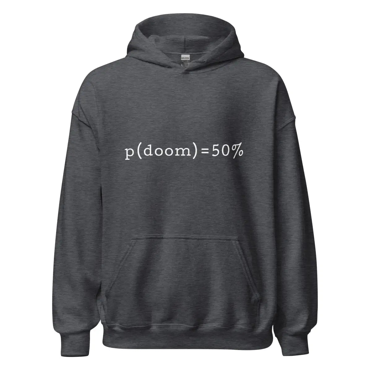 p(doom) = 50% Hoodie (unisex) - Dark Heather / M