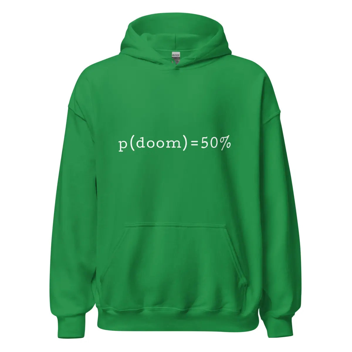 p(doom) = 50% Hoodie (unisex) - Irish Green / M