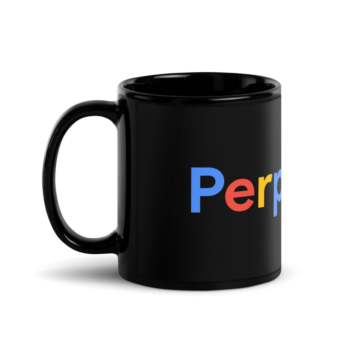 Perplexity Search Logo Black Glossy Mug - 11 oz - AI Store