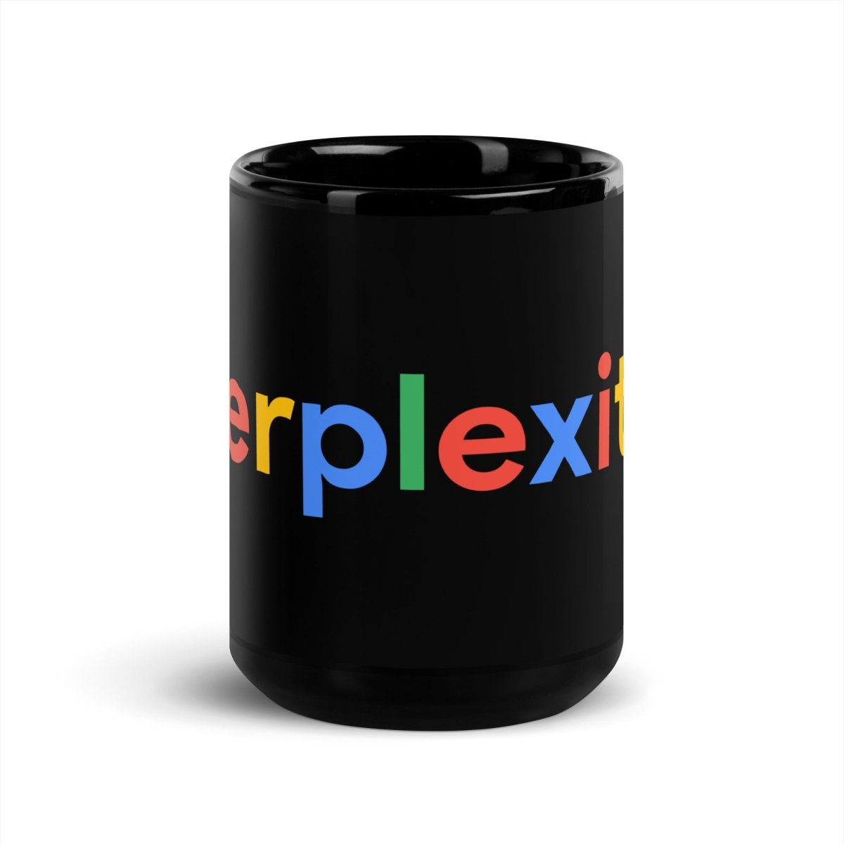 Perplexity Search Logo Black Glossy Mug - 15 oz - AI Store