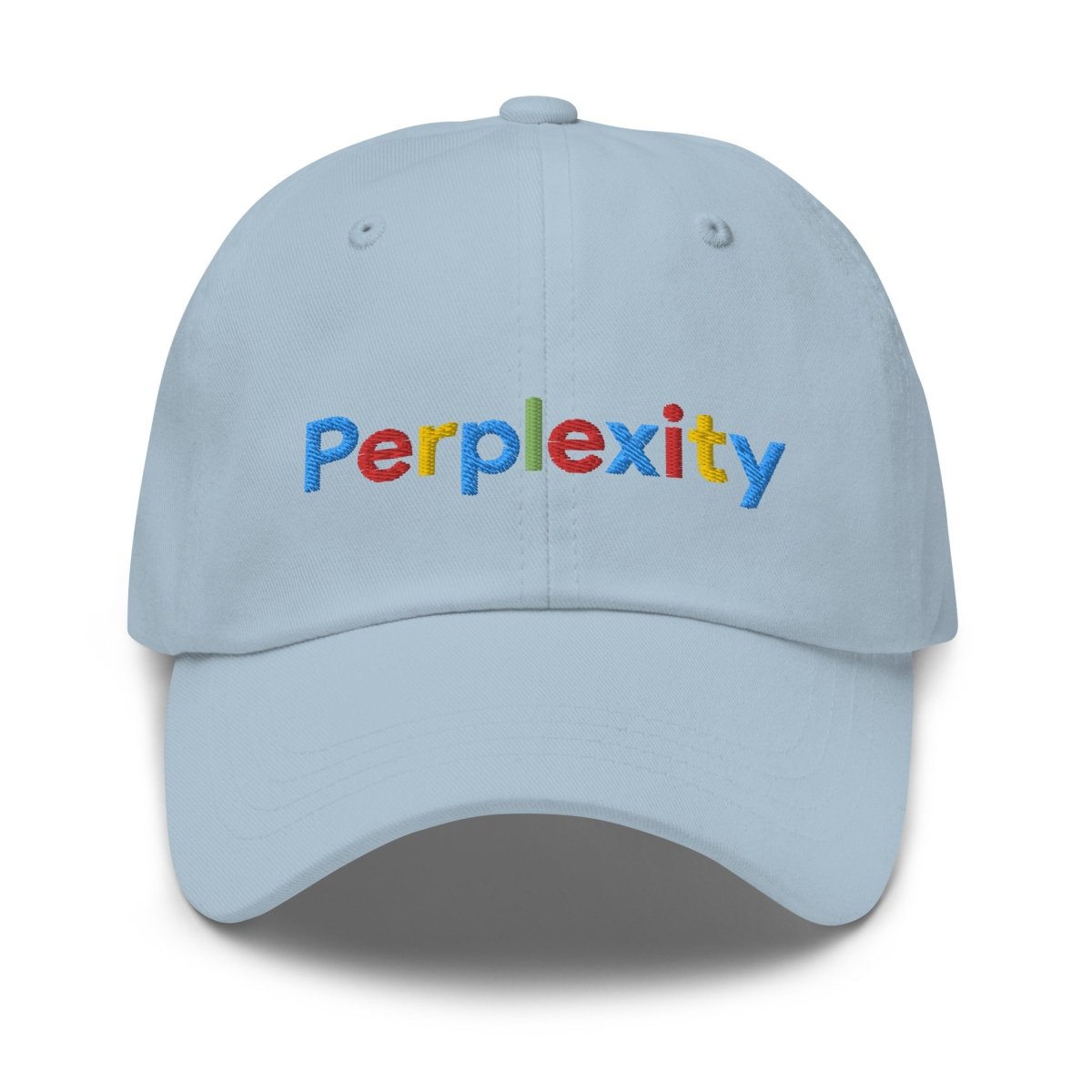 Perplexity Search Logo Embroidered Cap - Light Blue - AI Store