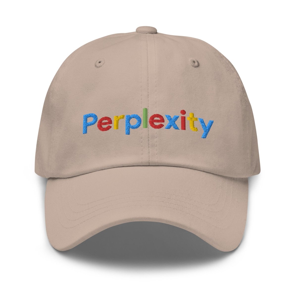 Perplexity Search Logo Embroidered Cap - Stone - AI Store