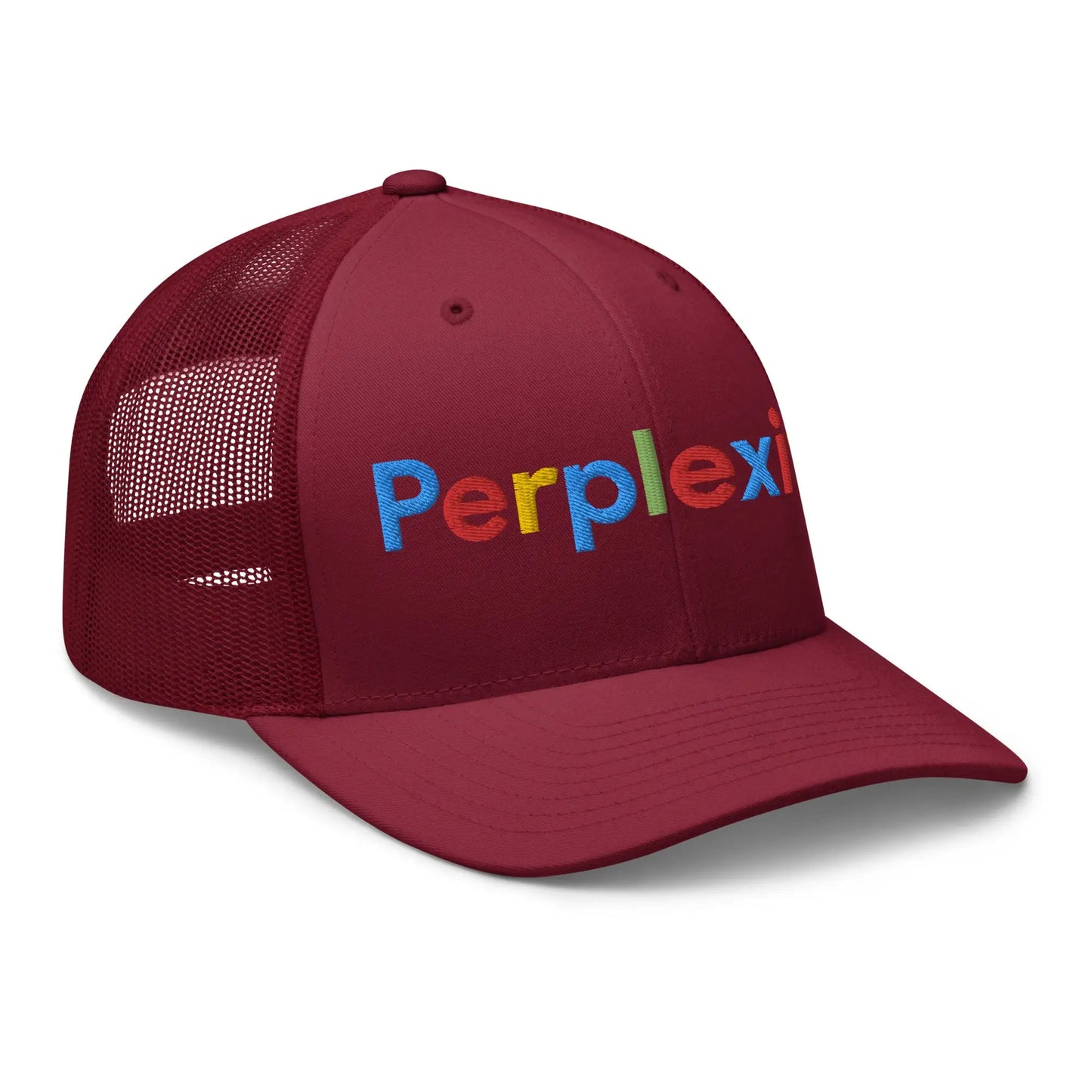 Perplexity Search Logo Embroidered Trucker Cap