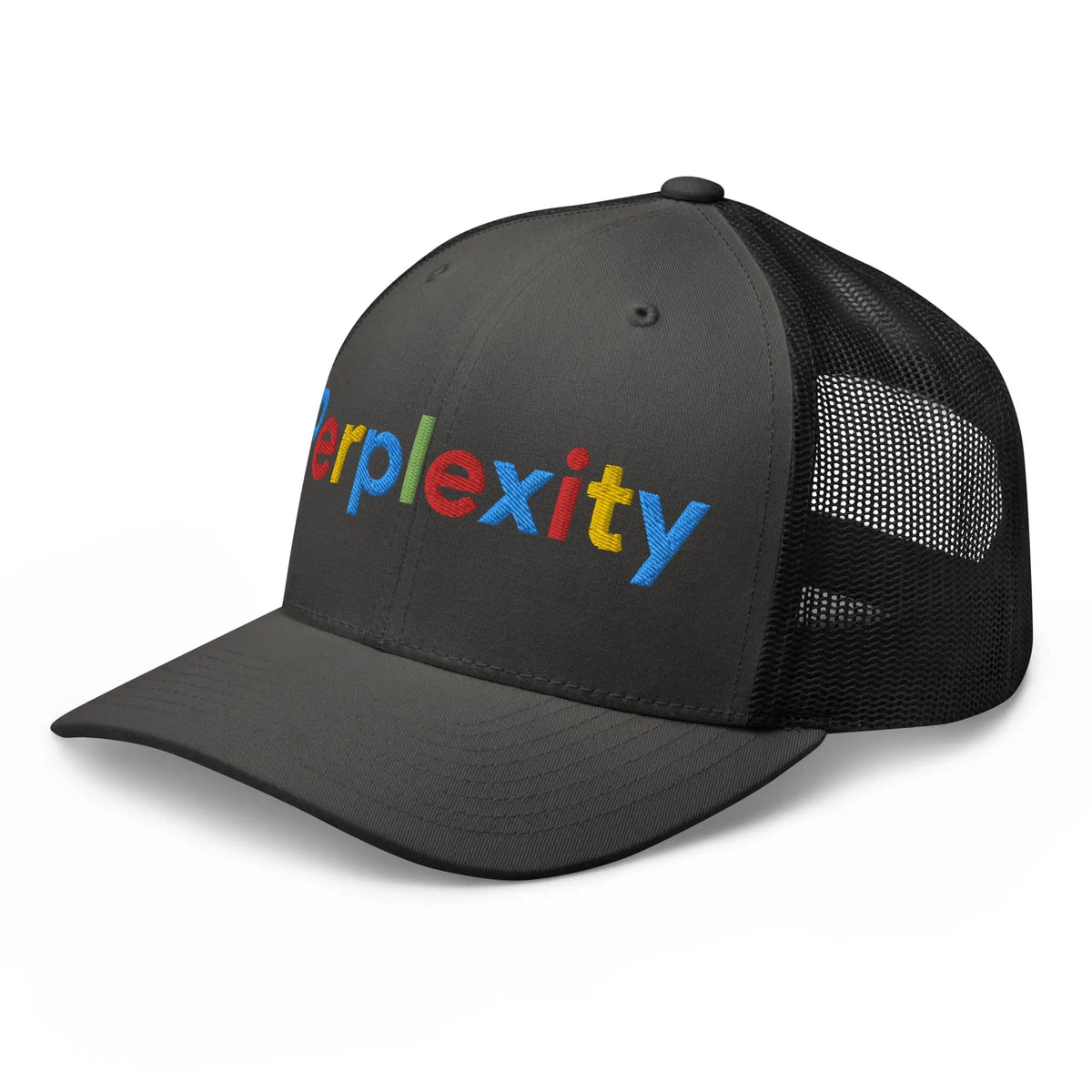 Perplexity Search Logo Embroidered Trucker Cap