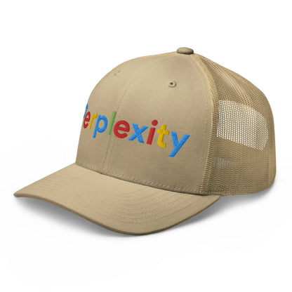 Perplexity Search Logo Embroidered Trucker Cap