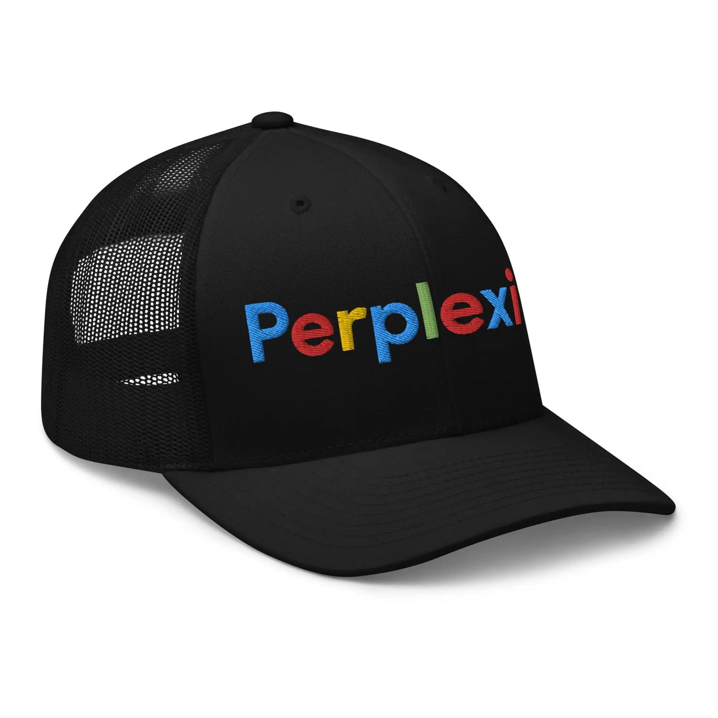 Perplexity Search Logo Embroidered Trucker Cap