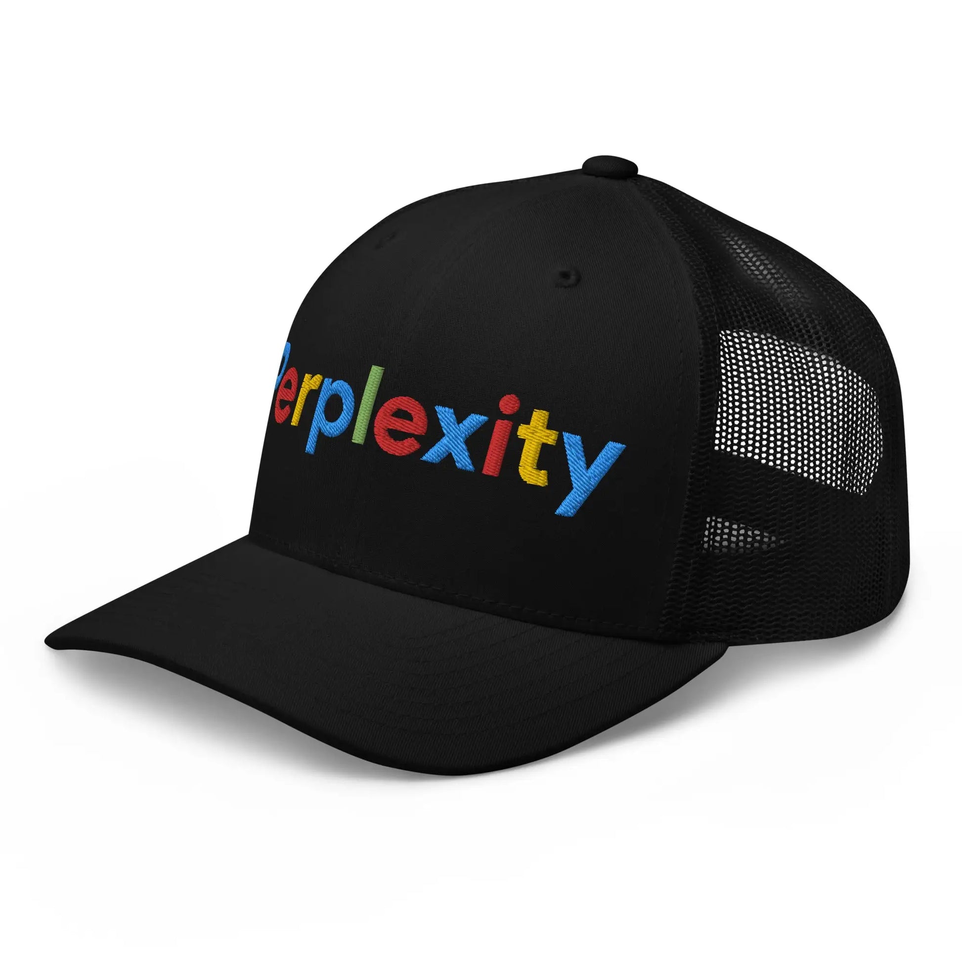 Perplexity Search Logo Embroidered Trucker Cap