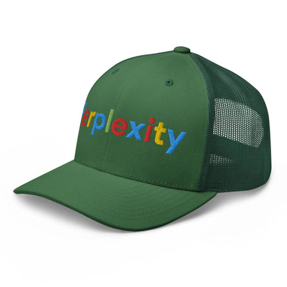 Perplexity Search Logo Embroidered Trucker Cap