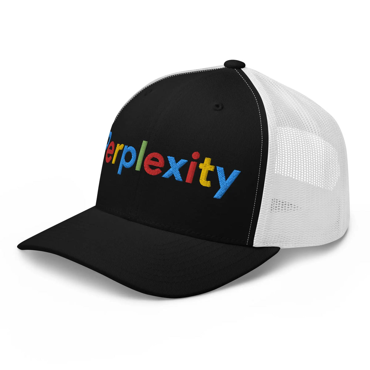 Perplexity Search Logo Embroidered Trucker Cap