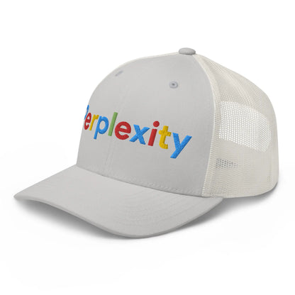 Perplexity Search Logo Embroidered Trucker Cap