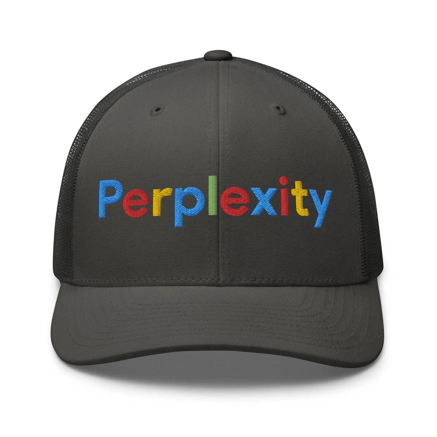 Perplexity Search Logo Embroidered Trucker Cap - Charcoal