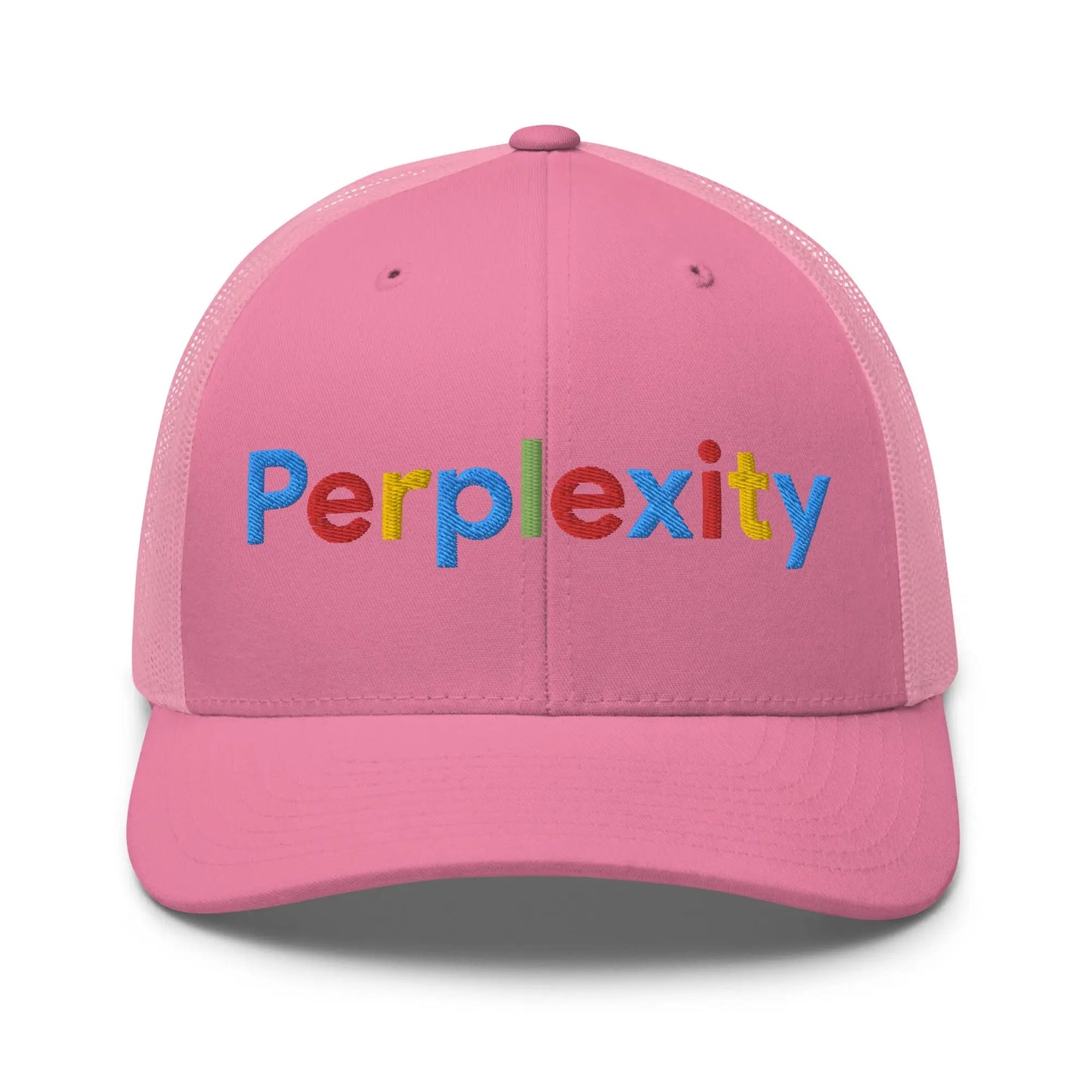 Perplexity Search Logo Embroidered Trucker Cap - Pink