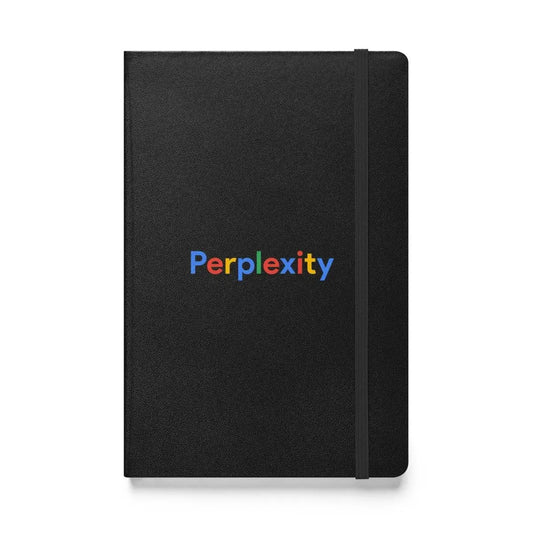 The Perplexity Search Logo Hardcover Bound Notebook Black.