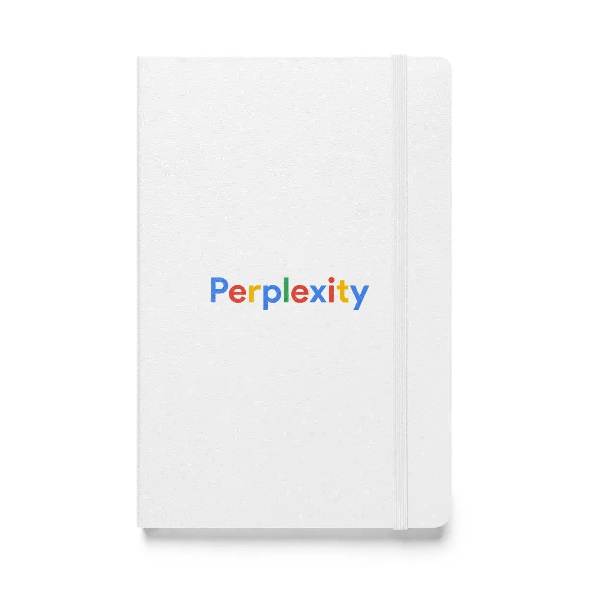 Perplexity Search Logo Hardcover Bound Notebook - White