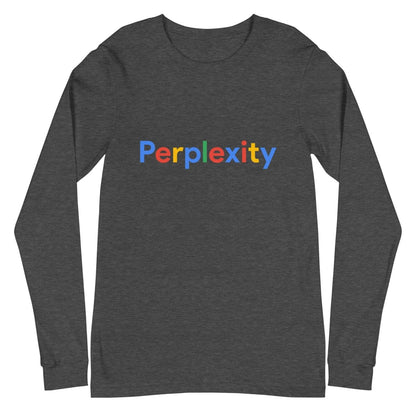 Perplexity Search Logo Long Sleeve T-Shirt (unisex) - Dark Grey Heather - AI Store