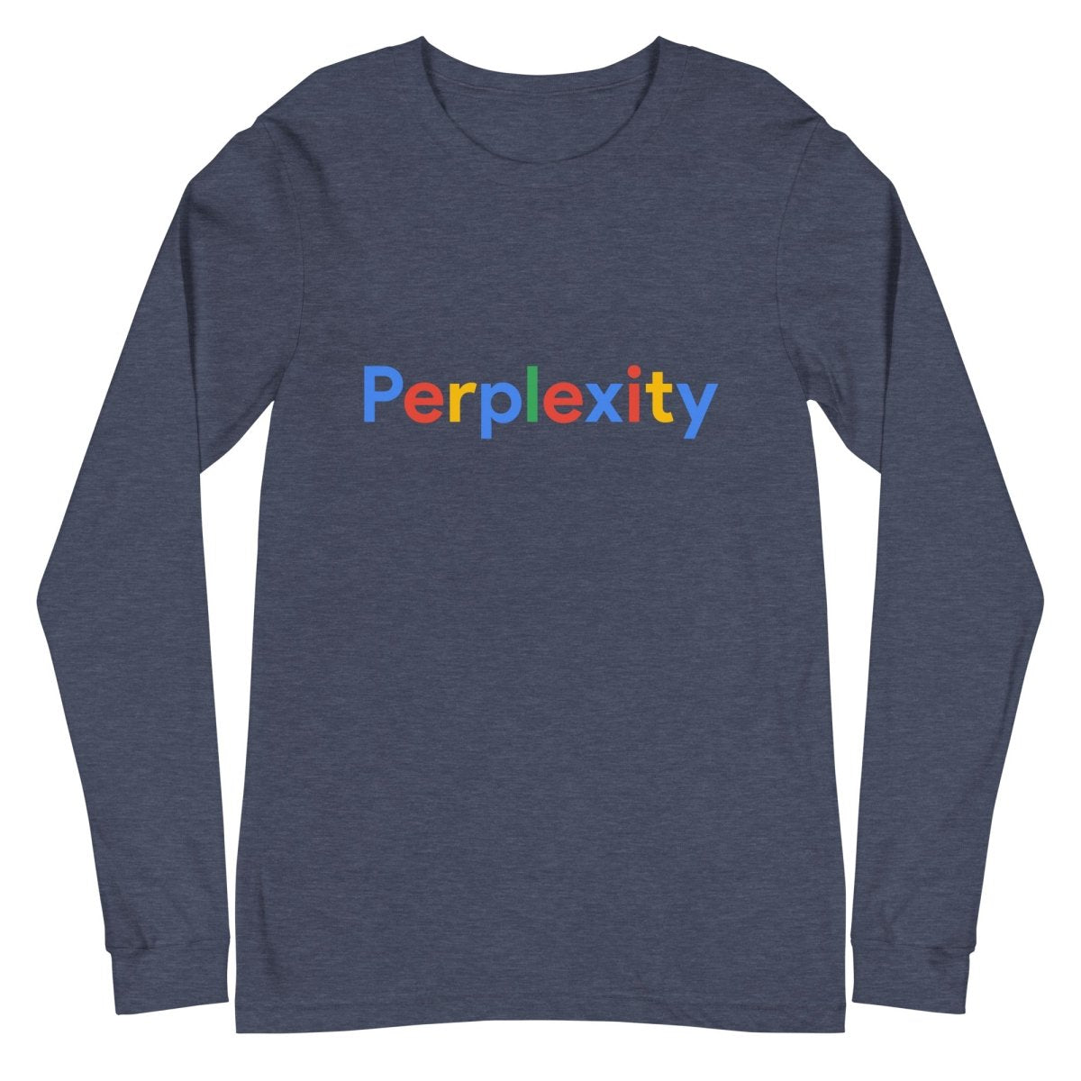 Perplexity Search Logo Long Sleeve T-Shirt (unisex) - Heather Navy - AI Store