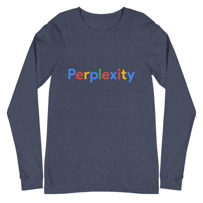 Perplexity Search Logo Long Sleeve T-Shirt (unisex) - Heather Navy - AI Store