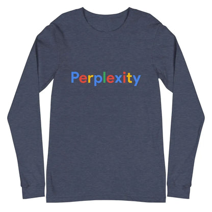 Perplexity Search Logo Long Sleeve T-Shirt (unisex) - Heather Navy / M