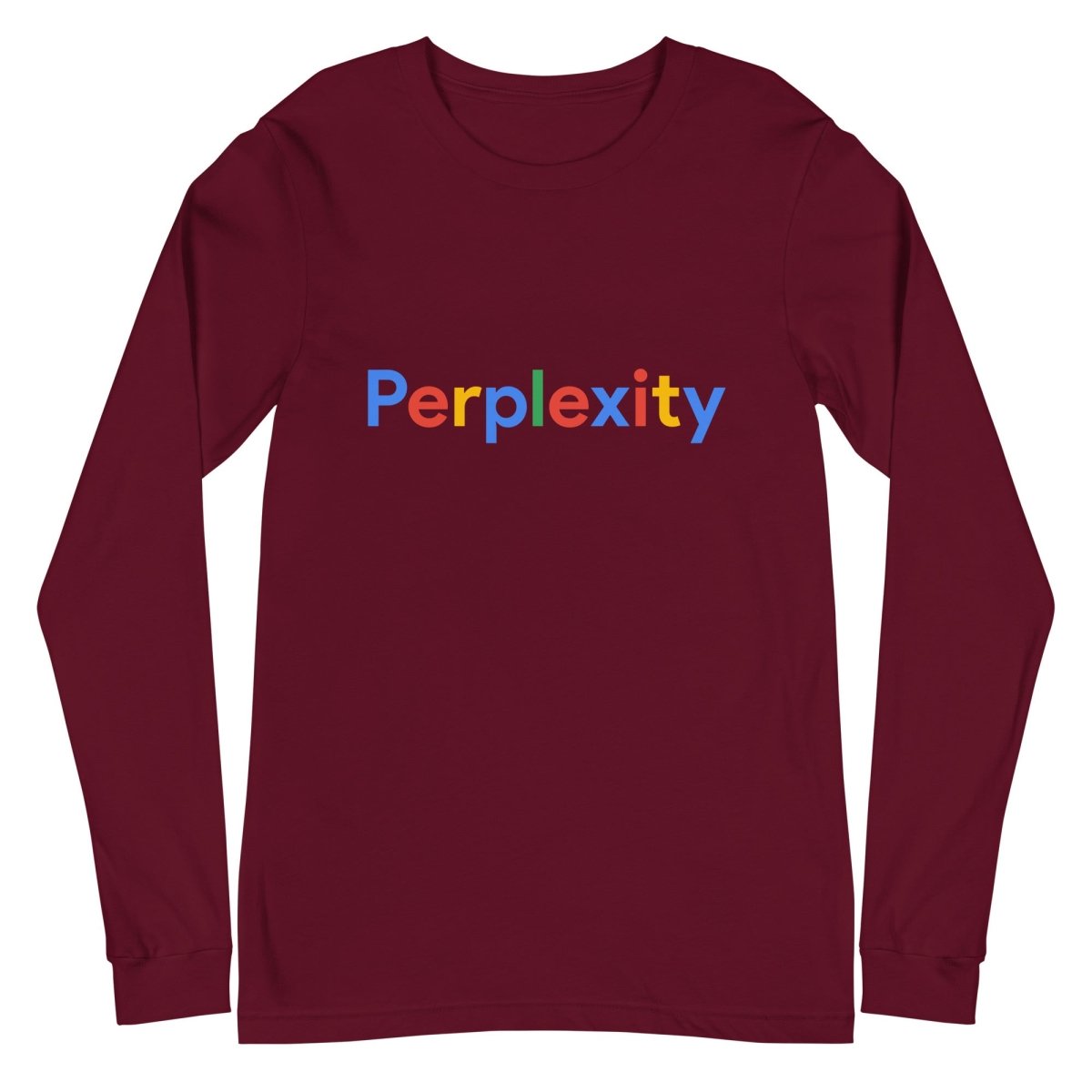 Perplexity Search Logo Long Sleeve T-Shirt (unisex) - Maroon - AI Store