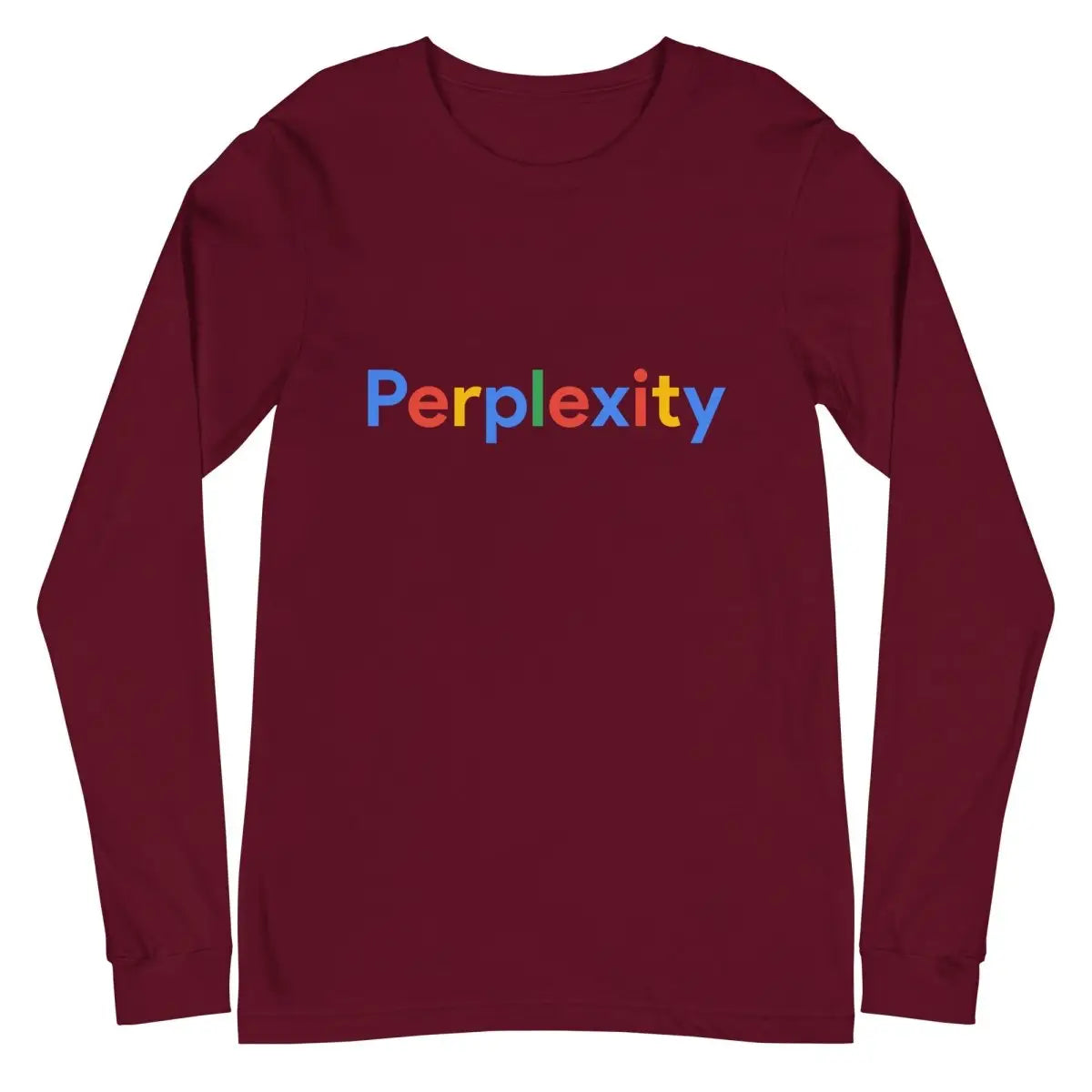 Perplexity Search Logo Long Sleeve T-Shirt (unisex) - Maroon / M