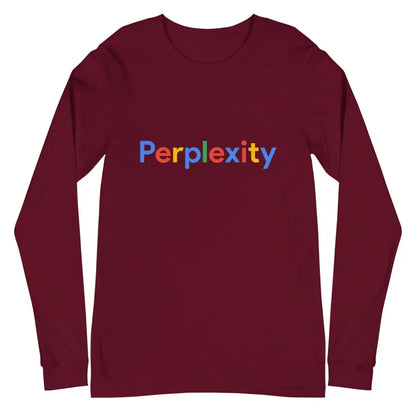 Perplexity Search Logo Long Sleeve T-Shirt (unisex) - Maroon / M