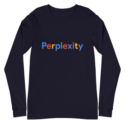 Perplexity Search Logo Long Sleeve T-Shirt (unisex) - Navy - AI Store