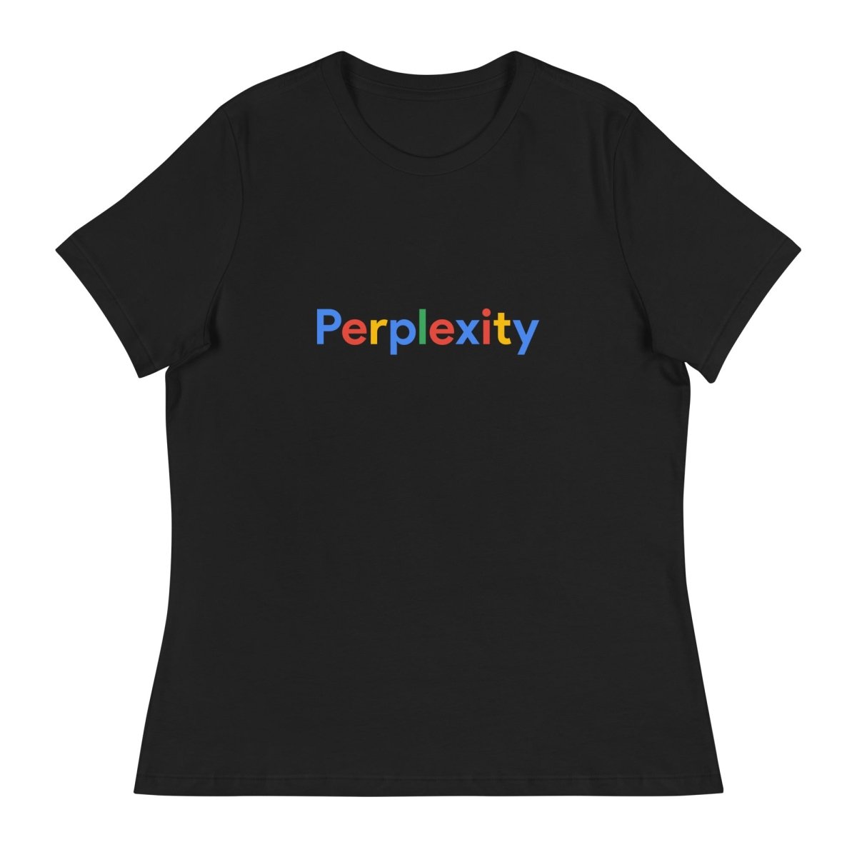 Perplexity Search Logo Relaxed T-Shirt (women) - Black - AI Store