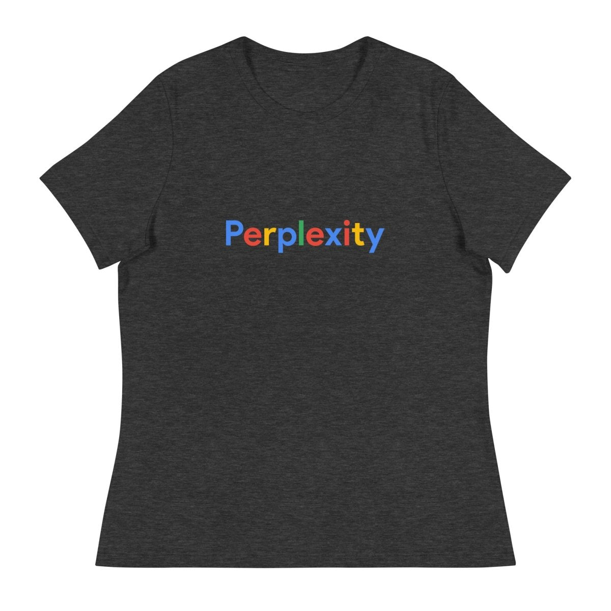 Perplexity Search Logo Relaxed T-Shirt (women) - Dark Grey Heather - AI Store