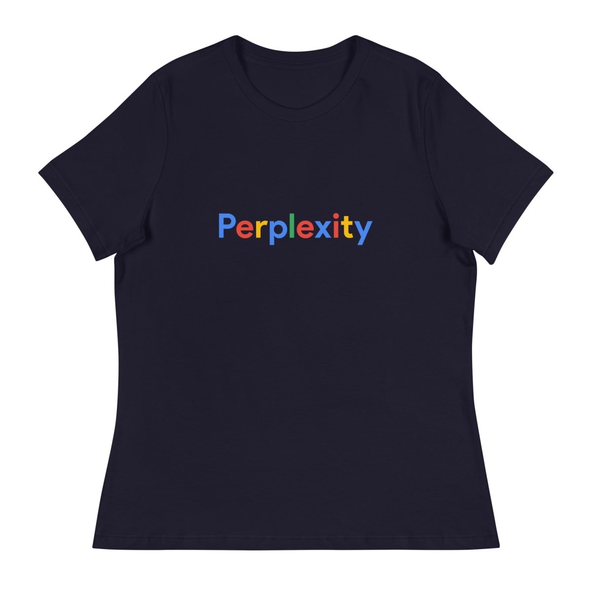 Perplexity Search Logo Relaxed T-Shirt (women) - Navy - AI Store