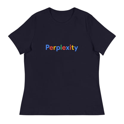 Perplexity Search Logo Relaxed T-Shirt (women) - Navy - AI Store