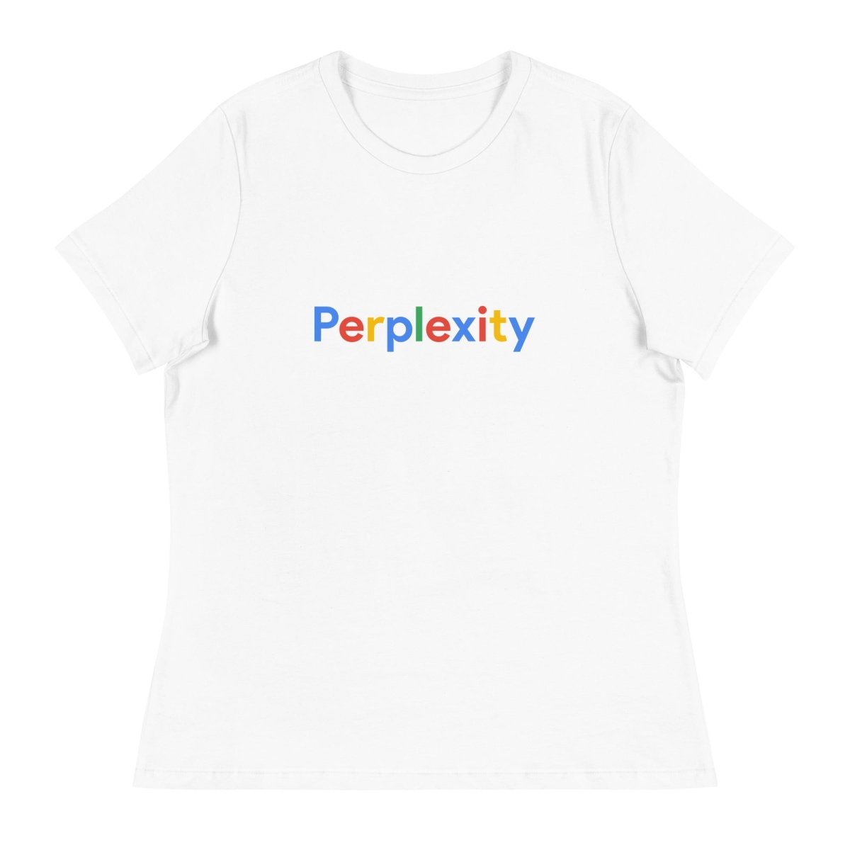 Perplexity Search Logo Relaxed T-Shirt (women) - White - AI Store