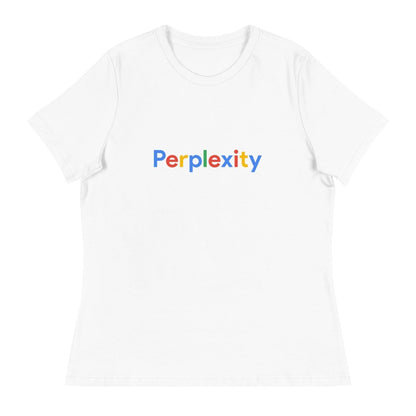 Perplexity Search Logo Relaxed T-Shirt (women) - White - AI Store