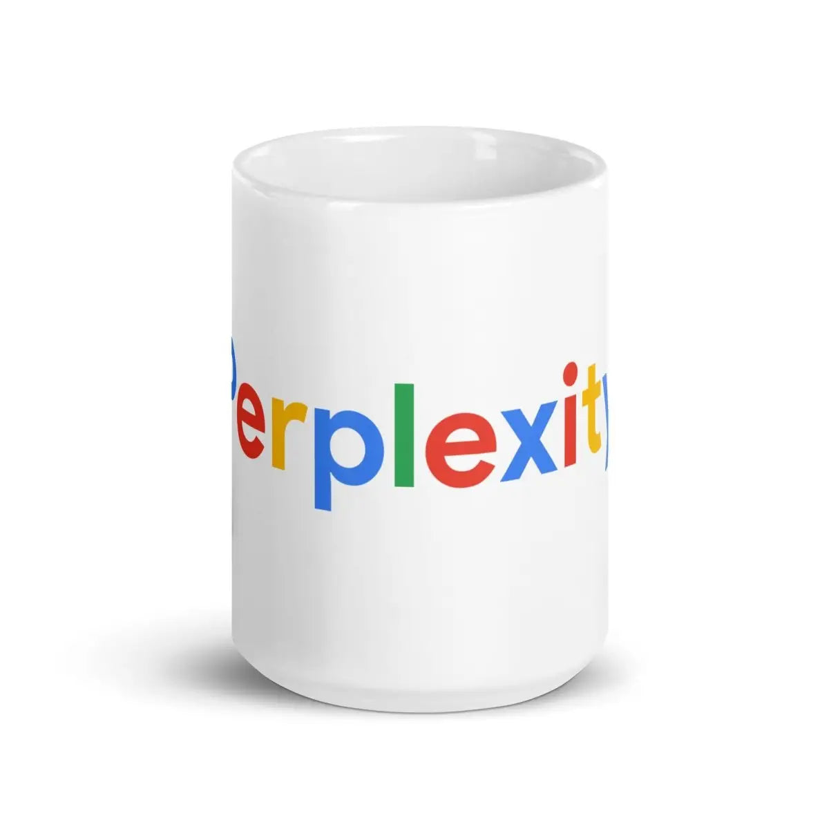 Perplexity Search Logo White Glossy Mug - 15 oz