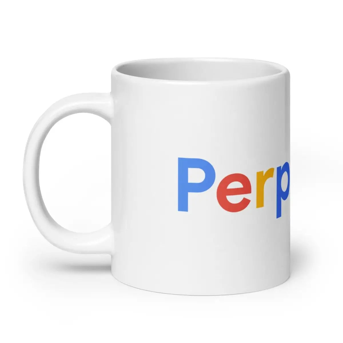 Perplexity Search Logo White Glossy Mug