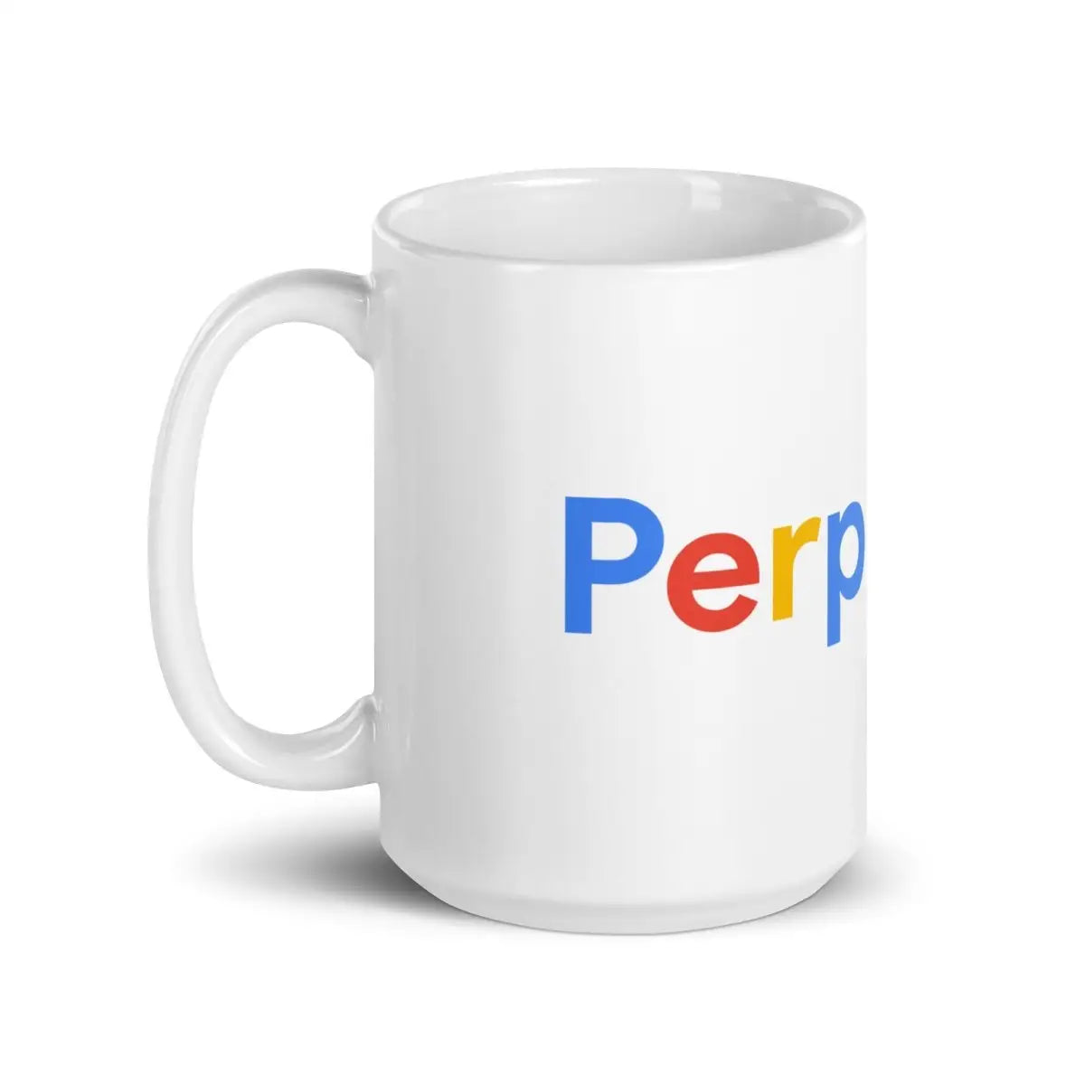 Perplexity Search Logo White Glossy Mug