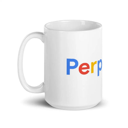 Perplexity Search Logo White Glossy Mug