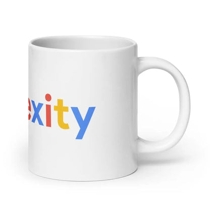 Perplexity Search Logo White Glossy Mug