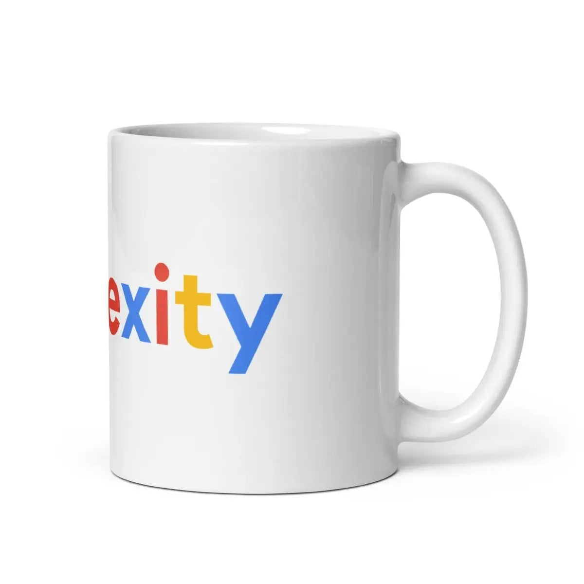 Perplexity Search Logo White Glossy Mug